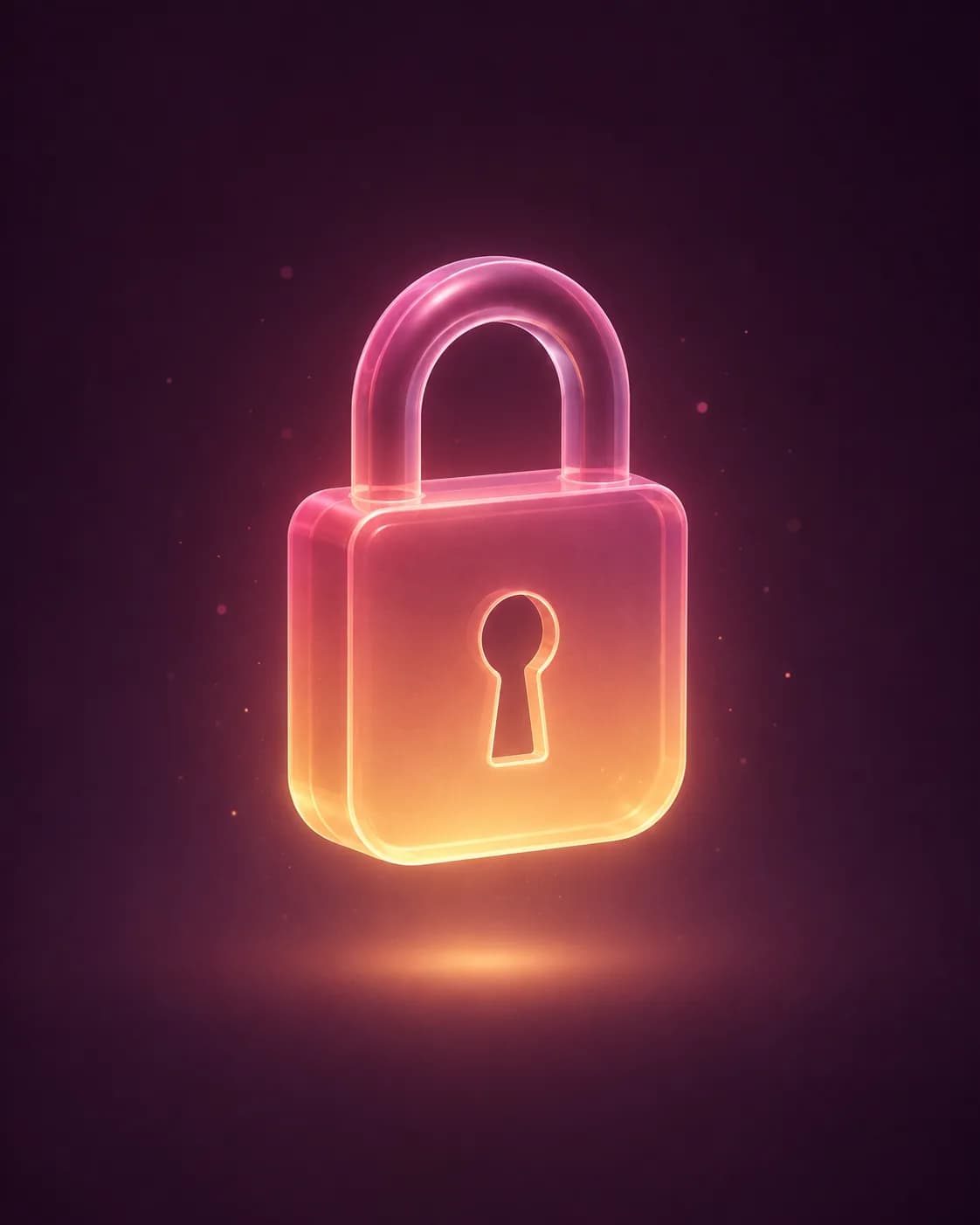 A soft glowing lock icon symbolizing private, secure conversations
